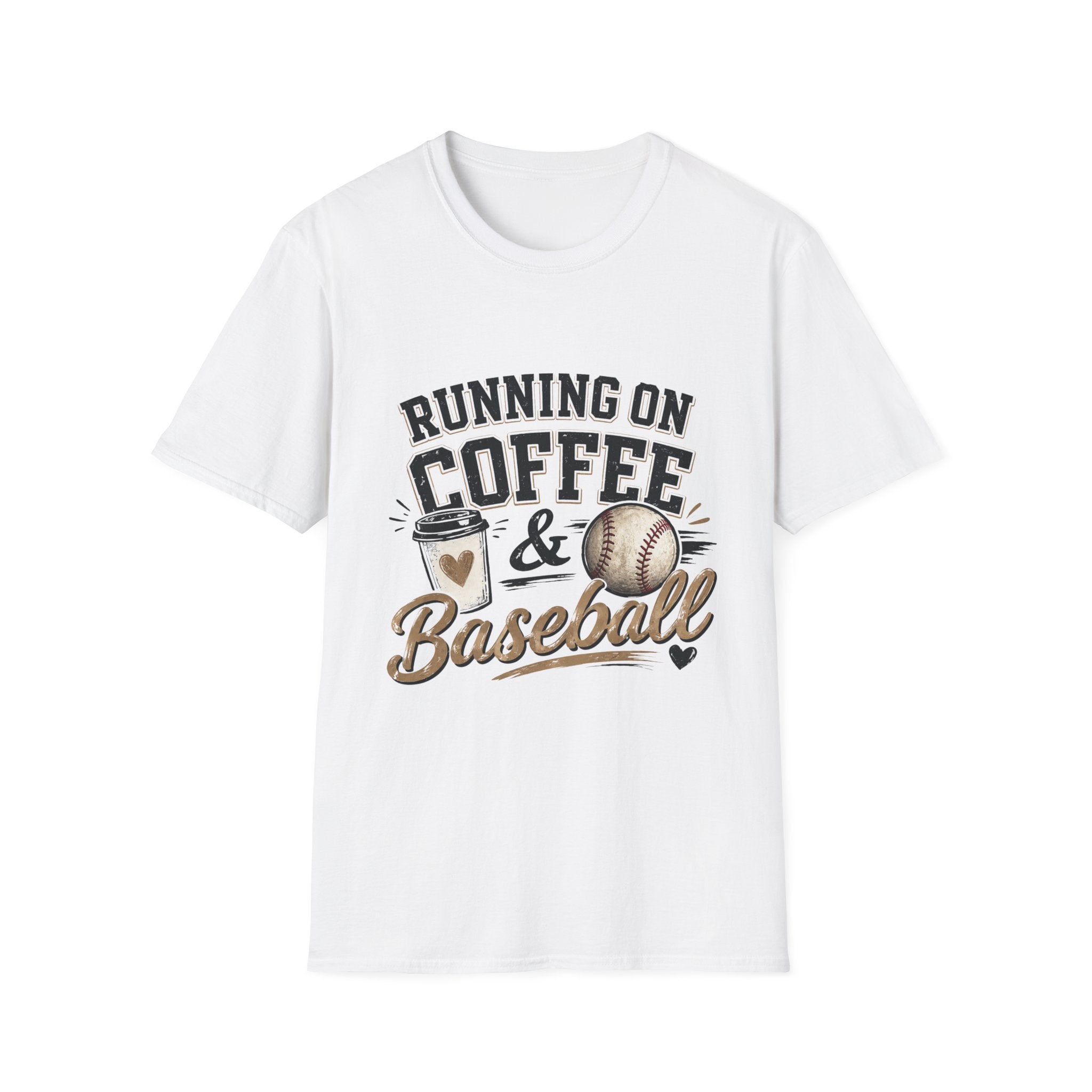 Running on Coffee & Baseball T-Shirt | Baseball Mom T-Shirt