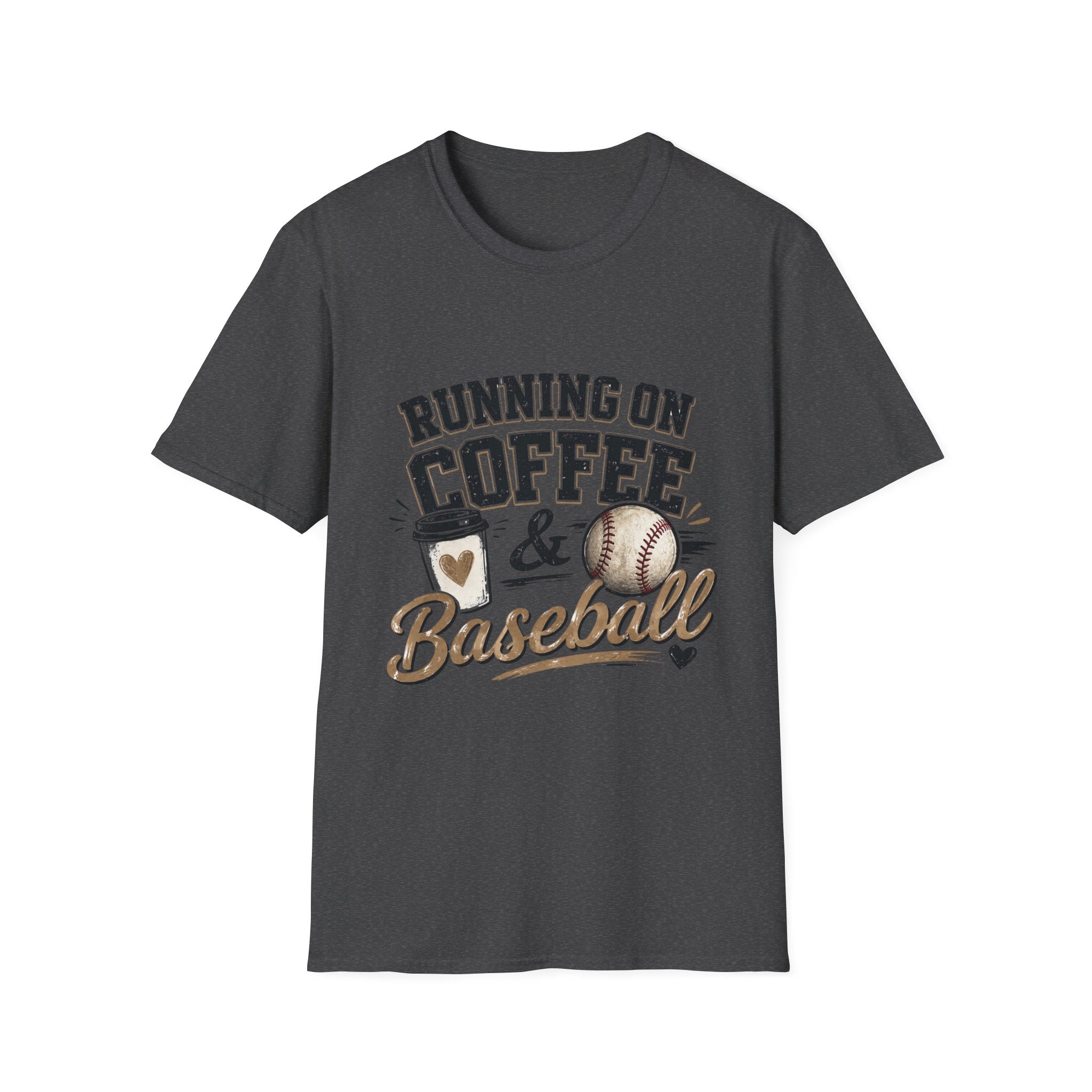 Running on Coffee & Baseball T-Shirt | Baseball Mom T-Shirt