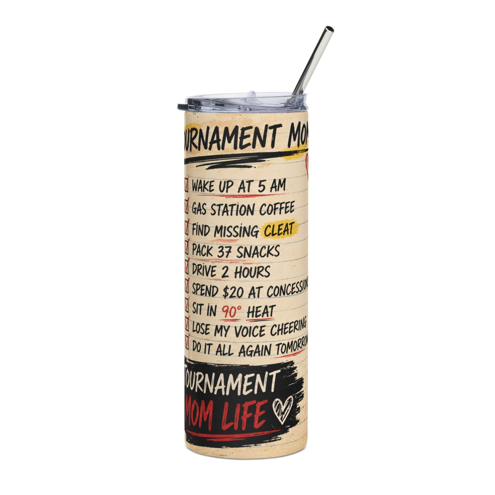 Tournament Mom Tumbler | Softball Mom 20oz Stainless Steel Tumbler