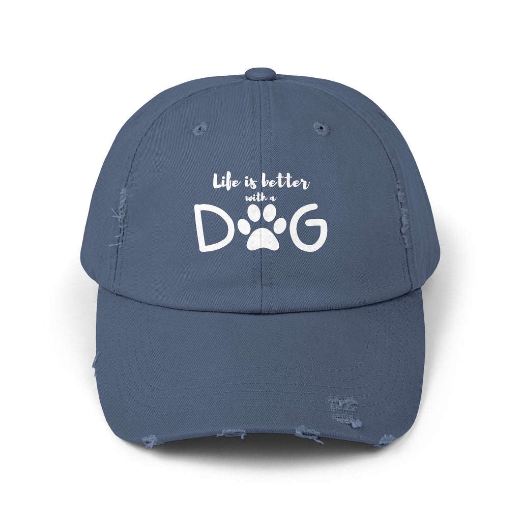 Life is Better DOG cap | Paw Print Baseball Hat | Distressed Dog Lover Hat