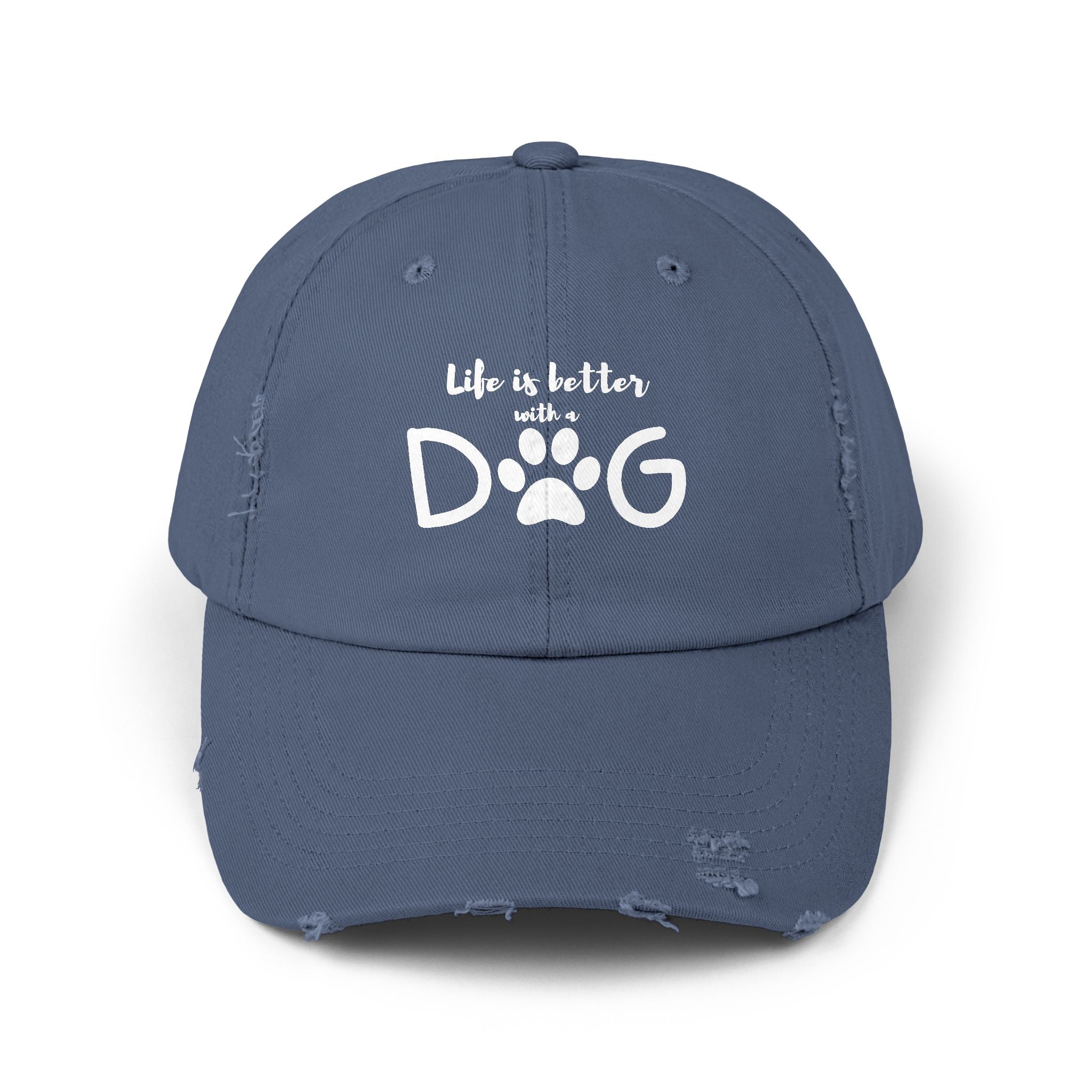 Life is Better DOG cap | Paw Print Baseball Hat | Distressed Dog Lover Hat