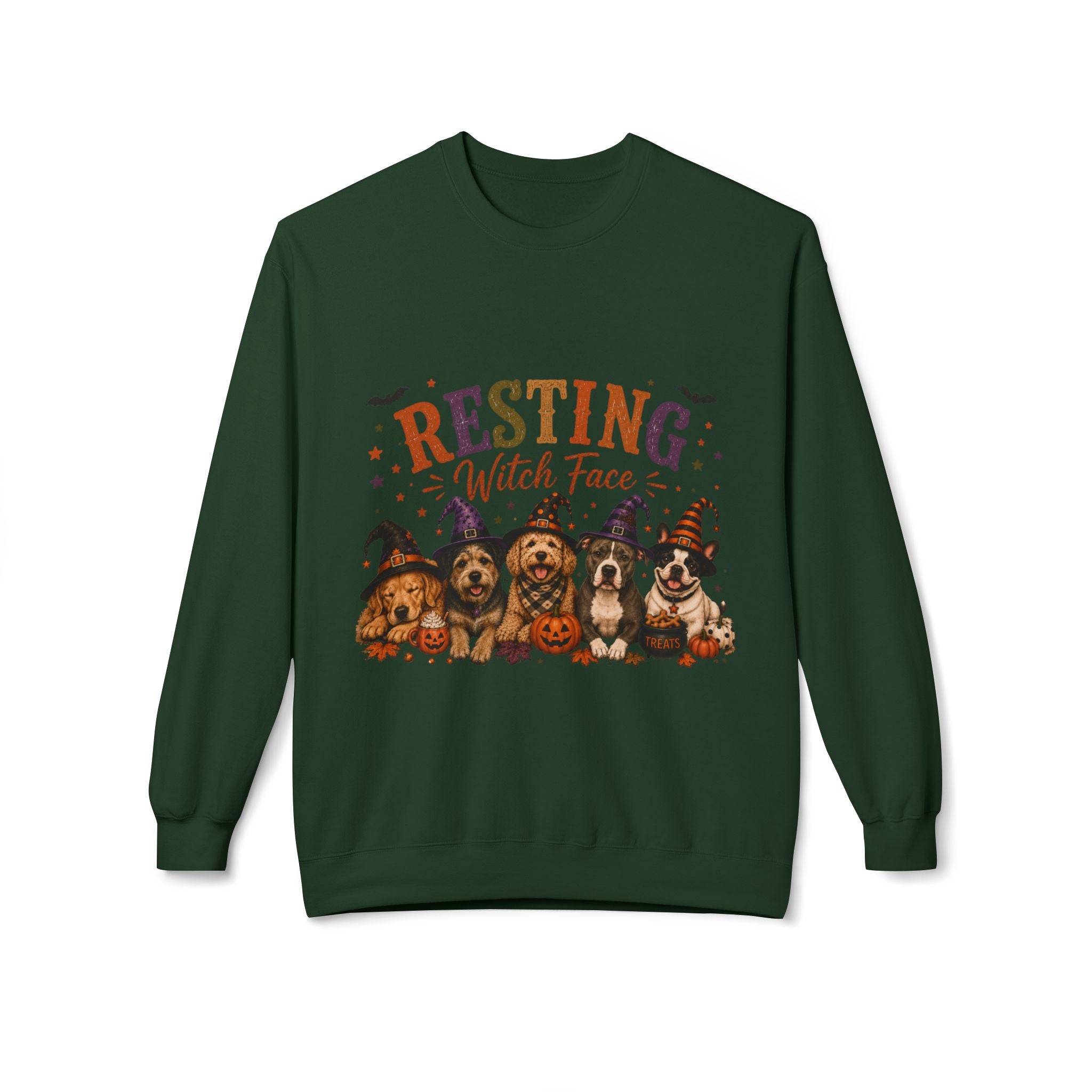 Resting Witch Face Halloween Dog Mom Sweatshirt | Funny Witch Crewneck | Cute Dog Lover Fall Sweatshirt | Spooky Season Pet Mom Gift