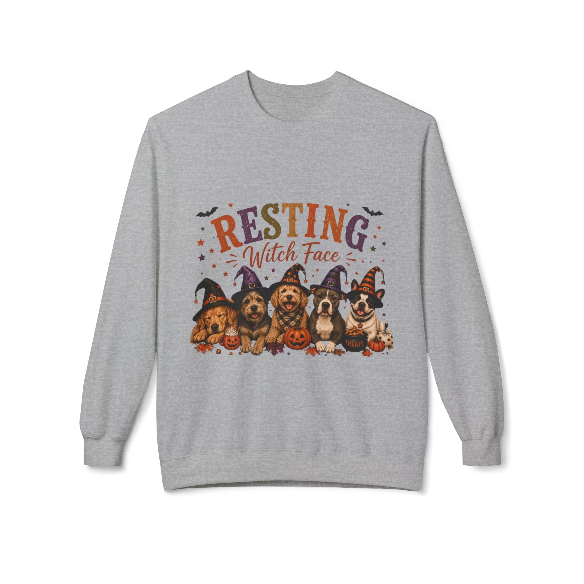 Resting Witch Face Halloween Dog Mom Sweatshirt | Funny Witch Crewneck | Cute Dog Lover Fall Sweatshirt | Spooky Season Pet Mom Gift