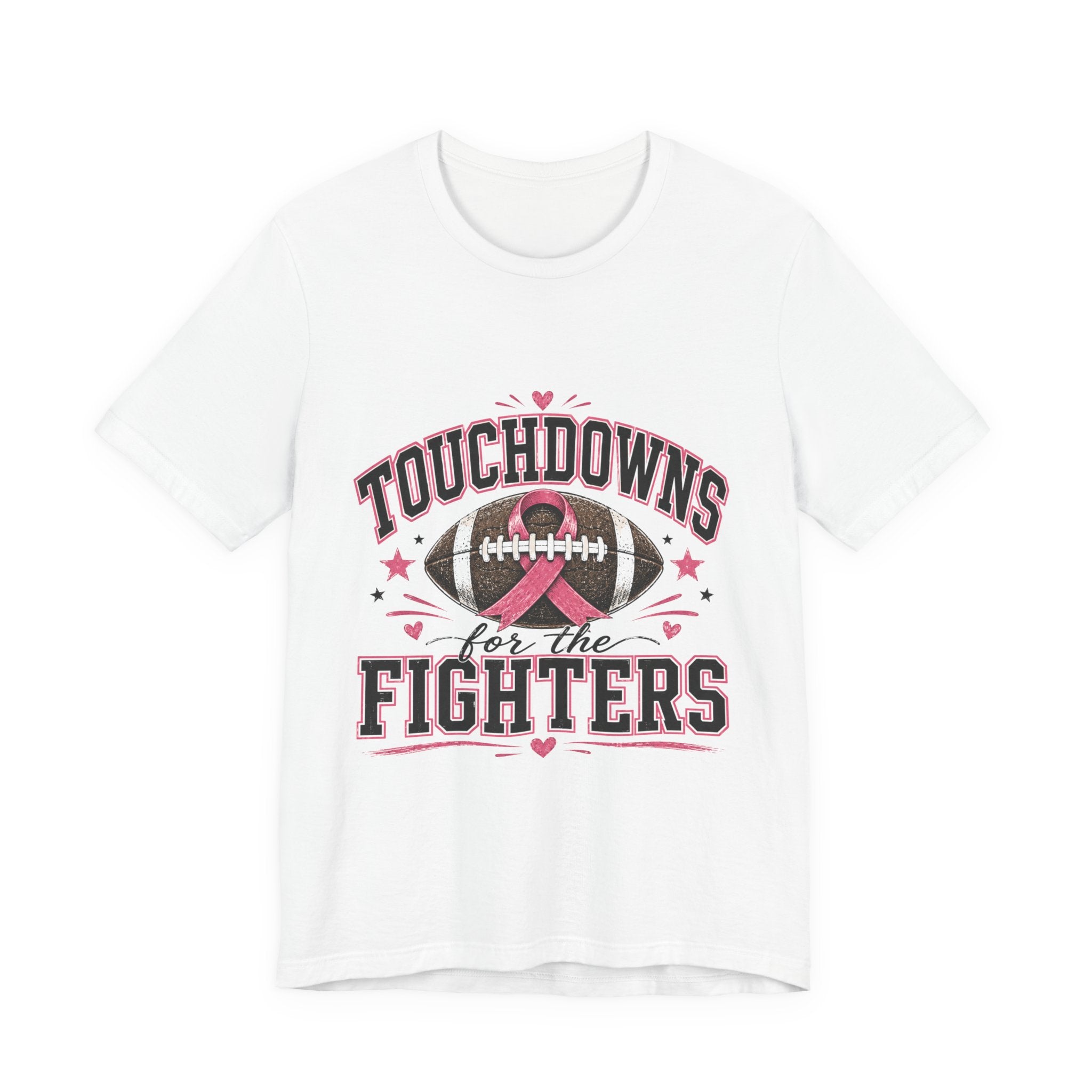 Touchdowns for the Fighters Shirt | Breast Cancer Awareness Football Shirt | Pink Out Game Tee | Football Mom Breast Cancer Shirt