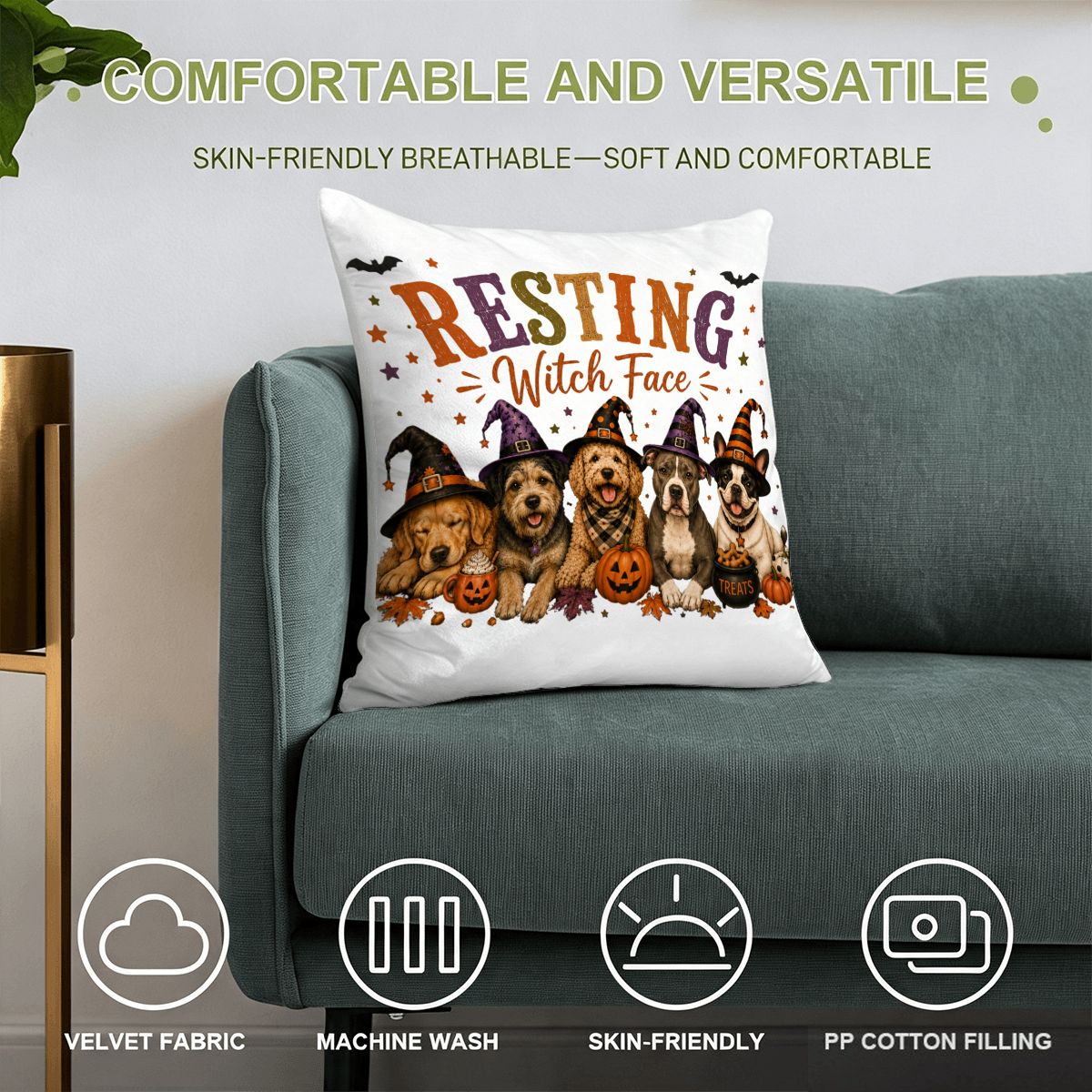 Halloween Dog Pillow Cover