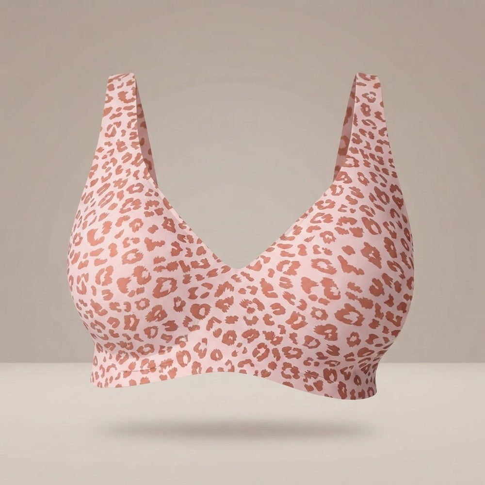 Seamless Leopard Print Wireless Bra
